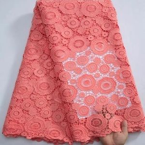 Skin friendly Guipure lace Luxury Classic African Eembroidery Cord Fabric 5yds